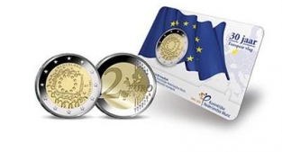 30 jaar  Vlag 2 euro 2015 Coincard BU